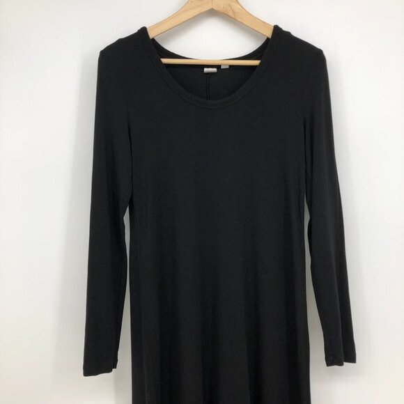 GAP Solid Black bodycon long sleeve scoop  neck dress XS - Picture 8 of 16